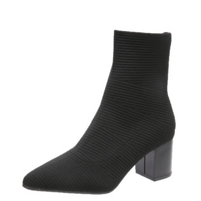 2023 Sarkú cipő zokni csizma női sztreccs szövet elasztikus tűsarkú hegyes orrú bokacsizma cipő női