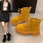 Talvised pitsilised Chelsea saapad, 2023, uued ümarad keskkontsad, poolsaapad, naiste gooti platvormkingad, mootorrattasaapad, naistele Zapatos