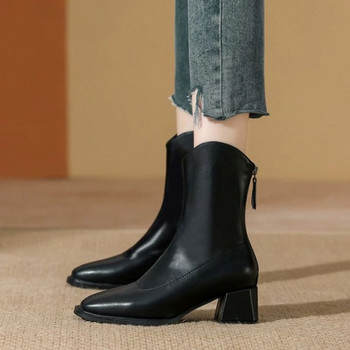 2023 Есен Зима Нови чорапи до глезена Обувки Дамска мода Голям размер 42 Плетени къси ботуши Дамски обувки с високи токчета Botas De Mujer