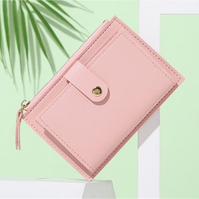 Divatos mini pénztárca női egyszerű PU bőr érme pénztárca kis rövid hitelkártyatartó cipzáras táska lányoknak vékony pénzes táska