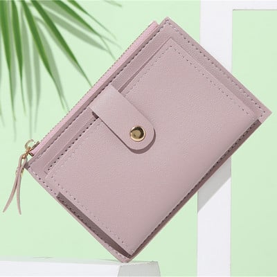 Divatos mini pénztárca női egyszerű PU bőr érme pénztárca kis rövid hitelkártyatartó cipzáras táska lányoknak vékony pénzes táska