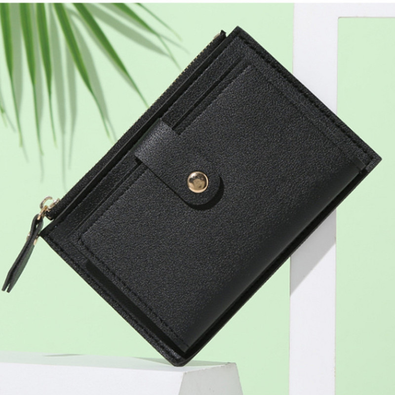 Divatos mini pénztárca női egyszerű PU bőr érme pénztárca kis rövid hitelkártyatartó cipzáras táska lányoknak vékony pénzes táska