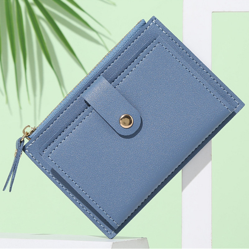 Divatos mini pénztárca női egyszerű PU bőr érme pénztárca kis rövid hitelkártyatartó cipzáras táska lányoknak vékony pénzes táska