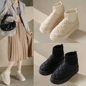 Lumesaapad naiste samet paksendav 2023 uus talvemood lühikese toruga slip-on soe leib puuvillased kingad uggs talvesaapad 36-40