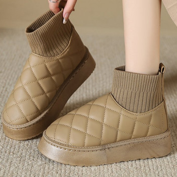 Снежни ботуши Дамски кадифени удебелени 2023 г. Нова зимна мода с къси тръби, приплъзващи се топли хлебни памучни обувки uggs зимни ботуши 36-40