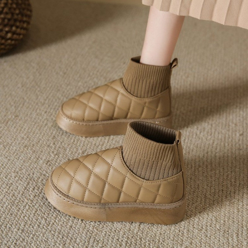 Lumesaapad naiste samet paksendav 2023 uus talvemood lühikese toruga slip-on soe leib puuvillased kingad uggs talvesaapad 36-40