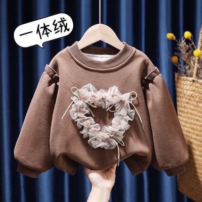 Beebitüdrukutele magus puuvillane dressipluus, lilledega mullidega varrukatega topid Sügisfliis Paksud riided Laste Kevadriietus Spordidress