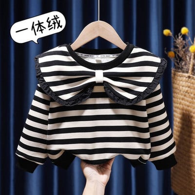 Beebitüdrukutele magus puuvillane dressipluus, lilledega mullidega varrukatega topid Sügisfliis Paksud riided Laste Kevadriietus Spordidress