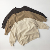 Laste kampsunid Ühevärvilised sviitrid O-kaelusega sügistalv beebipoisid tüdrukud kootud kampsun nahkhiire varrukas lasteriided