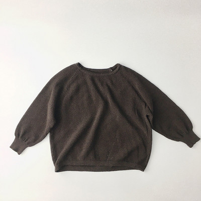 Laste kampsunid Ühevärvilised sviitrid O-kaelusega sügistalv beebipoisid tüdrukud kootud kampsun nahkhiire varrukas lasteriided