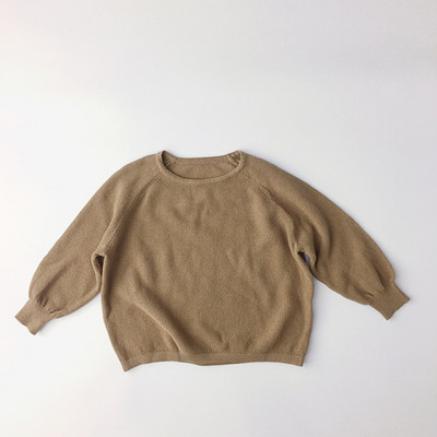 Laste kampsunid Ühevärvilised sviitrid O-kaelusega sügistalv beebipoisid tüdrukud kootud kampsun nahkhiire varrukas lasteriided