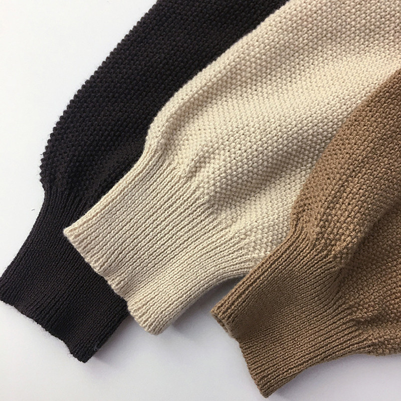 Laste kampsunid Ühevärvilised sviitrid O-kaelusega sügistalv beebipoisid tüdrukud kootud kampsun nahkhiire varrukas lasteriided