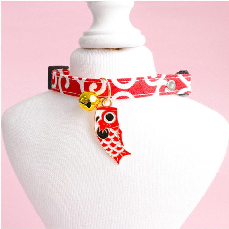 S nailonist reguleeritav Jaapani stiilis kassi kaelarihm lemmikloomadele Kutsikate mood armas turvalukk kaelakee kassipoegade tarvikute tarnijad