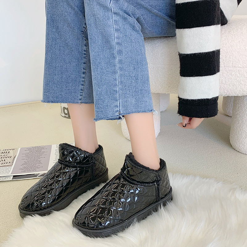 Sügistalv Uued Lumesaapad Veekindlad Paksendatud Naiste Lühikesed Saapad Soojad Libisemiskindlad Kodukingad Moedisainer Naiste Saabas