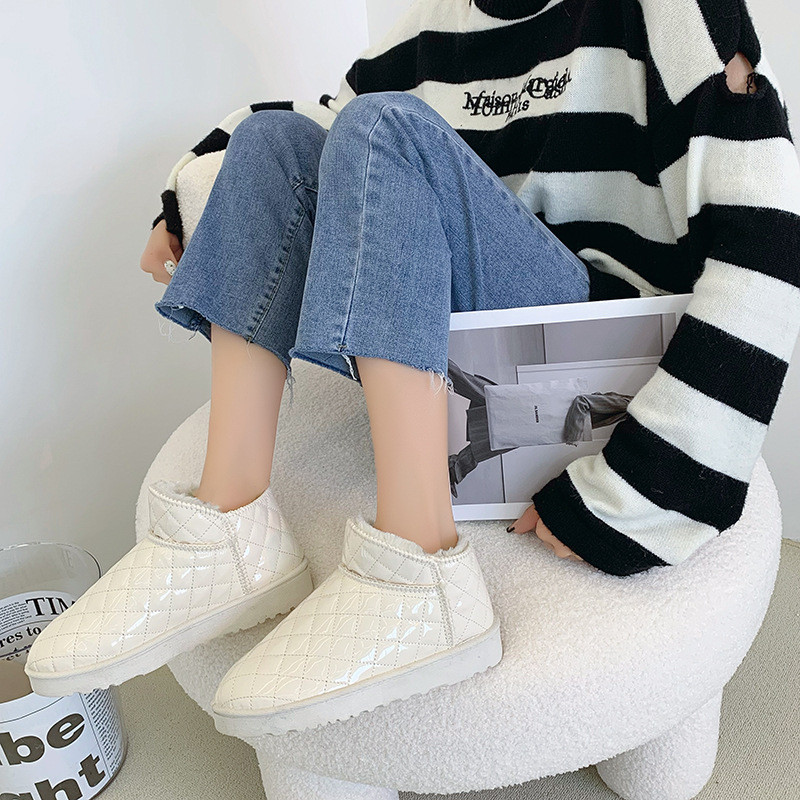 Sügistalv Uued Lumesaapad Veekindlad Paksendatud Naiste Lühikesed Saapad Soojad Libisemiskindlad Kodukingad Moedisainer Naiste Saabas