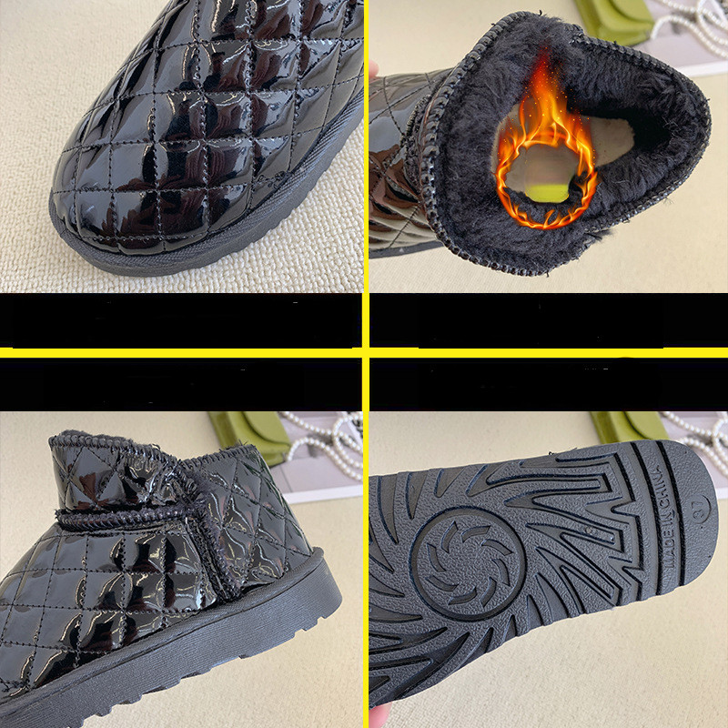 Sügistalv Uued Lumesaapad Veekindlad Paksendatud Naiste Lühikesed Saapad Soojad Libisemiskindlad Kodukingad Moedisainer Naiste Saabas