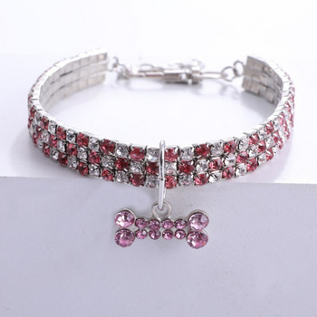 Bling Rhinestone Dog Collar Crystal Puppy Chihuahua Pet Dog Collars Leash for Small Medium Dogs Mascotas Accessories SML Pink