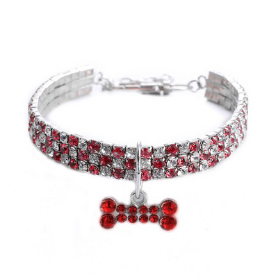 Bling Rhinestone koera kaelarihm Crystal kutsikas Chihuahua lemmiklooma koera kaelarihmad väikestele keskmistele koertele Mascotas tarvikud SML roosa