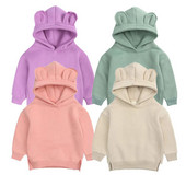 Beebi tüdrukud Puuvillased kapuutsid Lapsed Armsad Karu Kõrvad Kampsun Poistele Sügisfliis Pusa Soliidsed Riided Kevadised Lasteriided