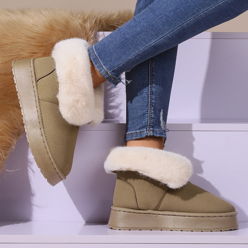 2024. aasta talvised lumesaapad Paksu tallaga naiste saapad, ehtsad lambanahast villased soojemad naiste tõstvad kingad Platvorm Luxur