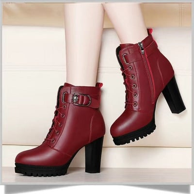 2023. aasta moekingad naistele, talvised naiste saapad, ühevärvilised ümmarguse ninaga tõmblukk, pael, pannal, kõrged kontsad, veekindlad naiste kingad