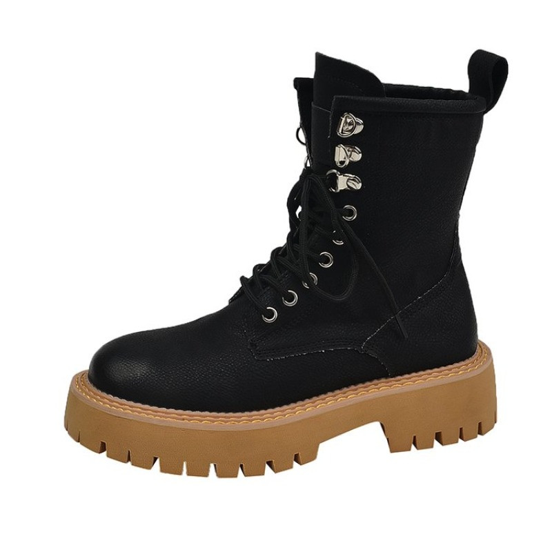 Populară Pista de fund gros pentru femei Cizme plate de înaltă calitate cu platformă T-show Pantofi de petrecere Slim Fit peste cizme