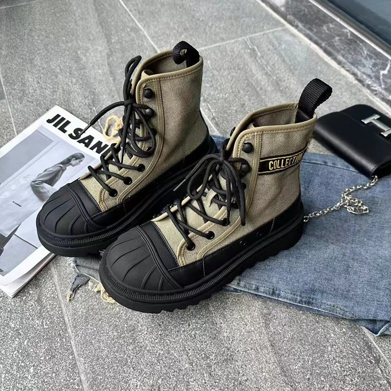 Dámske krátke hrubé čižmy, dámske módne šnurovacie členkové čižmy s hrubým podpätkom, dámske jesenné a zimné čižmy, Zapato