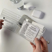 Korea Rövid Vintage Mini Átlátszó Vízálló női Névjegykártya tartó női PVC táska Alkalmi Harajuku Párok Pénztárca Divat