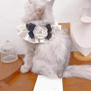 Практична котешка яка Очарователна котешка нагръдник Елегантно декоративно куче Котка Нагръдник с панделка Кърпичка