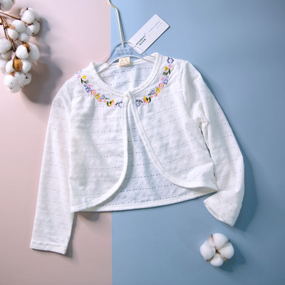 Valge tüdruku kardigan Laste kevad-sügis pikkade varrukatega puuvillane kampsun tüdrukule 1 2 3 4 6 8 10 11-aastastele tüdrukutele OMGosh