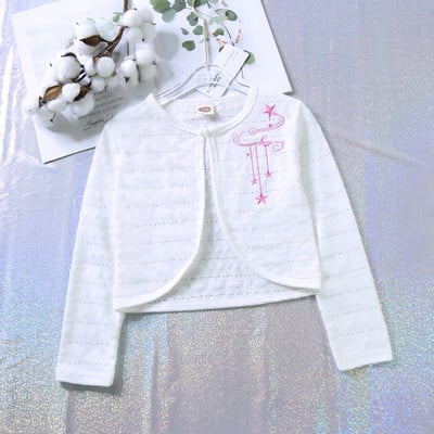 Valge tüdruku kardigan Laste kevad-sügis pikkade varrukatega puuvillane kampsun tüdrukule 1 2 3 4 6 8 10 11-aastastele tüdrukutele OMGosh