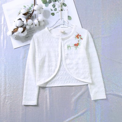 Valge tüdruku kardigan Laste kevad-sügis pikkade varrukatega puuvillane kampsun tüdrukule 1 2 3 4 6 8 10 11-aastastele tüdrukutele OMGosh