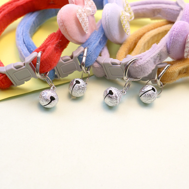 Χαριτωμένο κολάρο γάτας Καρδιά Φιόγκος και καμπάνα Διακοσμητικά γάτας Macaron Χρώμα Μαλακό βελούδινο ρυθμιζόμενο λουράκι λαιμού Κολάρο 6 χρωμάτων Αξεσουάρ για κατοικίδια