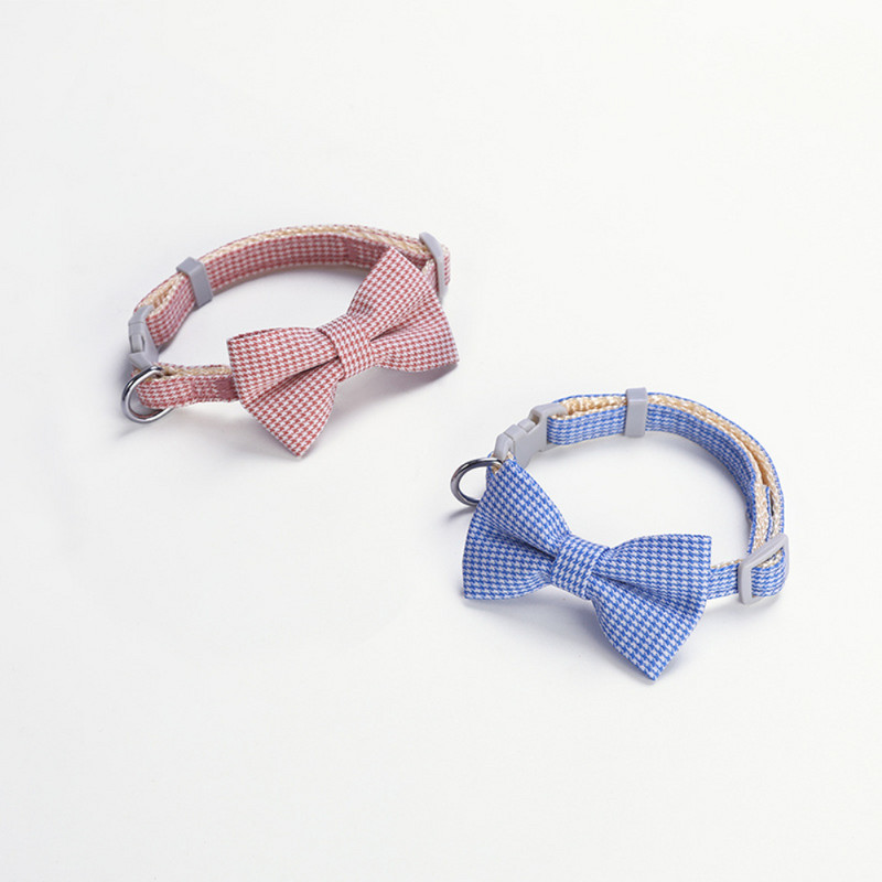 Crăciun carouri papion guler pisică papion cataramă de siguranță guler pentru animale de companie cățeluș chihuahua colier elastic pentru câini ajustabil