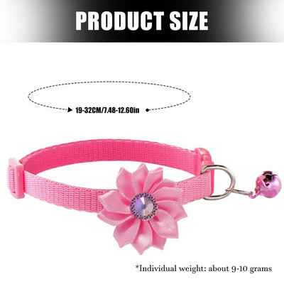 Colier pentru flori de pisică cu clopot Colier reglabil pentru pisici Colier pentru animale de companie Colier cu cataramă de siguranță pentru toate dimensiunile Rechizite pentru câini
