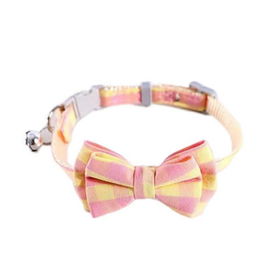 Colier drăguț ajustabil pentru animale de companie, cu papion, clopoțel, pisică, câine, guler de nailon, petrecere de Crăciun, papion pentru pisici, cravată de culoarea bomboanelor