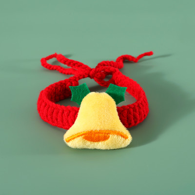 Jõuludeks kootud kassi koera kaelarihm Multikas plüüsist jõuluvana/kellakee kutsika kassipojale 2024. aasta lemmiklooma kaelakaunistusega kaelarihm