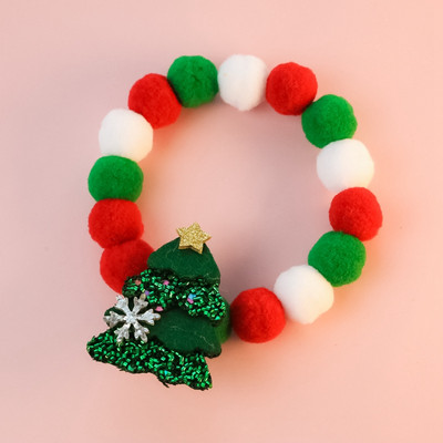 Vianočný bavlnený teplý nastaviteľný plyšový obojok s loptou pre mačku a psa, Santa Claus/snehuliak/zvonček/los/darčekový motýlik s náhrdelníkom a doplnkami