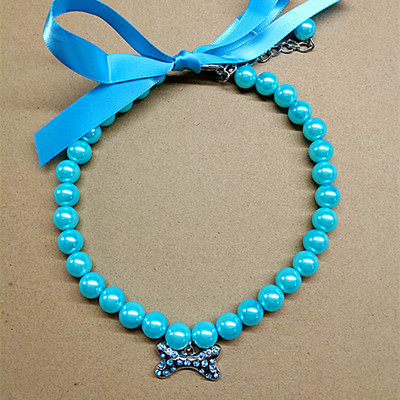 Ρυθμιζόμενο κολιέ με μαργαριτάρια κατοικίδιων ζώων για γάτες Gotas Animals Fashion Rhinestones Sphynx Collar Cat Kitten Dog Collier Chat