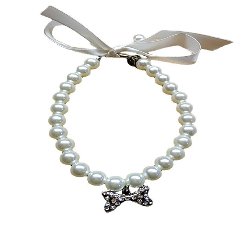 Ρυθμιζόμενο κολιέ με μαργαριτάρια κατοικίδιων ζώων για γάτες Gotas Animals Fashion Rhinestones Sphynx Collar Cat Kitten Dog Collier Chat