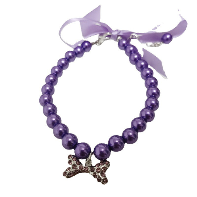 Ρυθμιζόμενο κολιέ με μαργαριτάρια κατοικίδιων ζώων για γάτες Gotas Animals Fashion Rhinestones Sphynx Collar Cat Kitten Dog Collier Chat