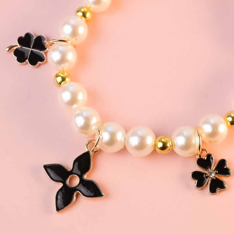 Υψηλής ποιότητας 1 τεμάχιο Pet Pearl Κολιέ Ρυθμιζόμενο κολάρο για σκύλους μόδας με τετράφυλλο κρεμαστό τριφύλλι για κουτάβι γατάκι Προμηθευτής