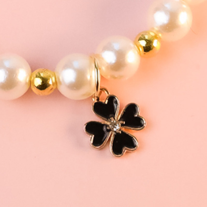 Υψηλής ποιότητας 1 τεμάχιο Pet Pearl Κολιέ Ρυθμιζόμενο κολάρο για σκύλους μόδας με τετράφυλλο κρεμαστό τριφύλλι για κουτάβι γατάκι Προμηθευτής