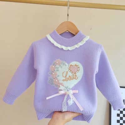 Pulover pentru fetițe Haine de iarnă Copii 2023 Stil mod nou de înaltă calitate De la 2 ani până la 6 ani Îmbrăcăminte pentru copii