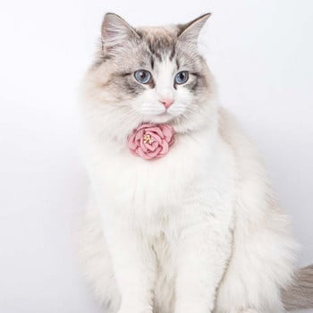 Τρισδιάστατο κολάρο γάτας λουλουδιών Ρυθμιζόμενο παπιγιόν με κολιέ κουδουνιού για κουτάβι Cat Small Dog Αξεσουάρ για κατοικίδια Αξεσουάρ προμήθειες