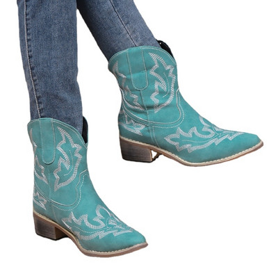 2023 Χειμερινά γυναικεία μποτάκια μόδας για γυναικεία slip-on τετράγωνο τακούνι Γυναικεία παπούτσια με χαμηλό τακούνι Basic Hot Sale Γυναικείες μπότες