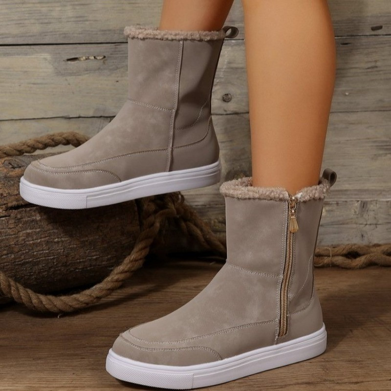 2023. aasta talvekingad naistele, välise lukuga naiste poolsaapad, vabaaja naiste kingad, madala kontsaga naiste saapad