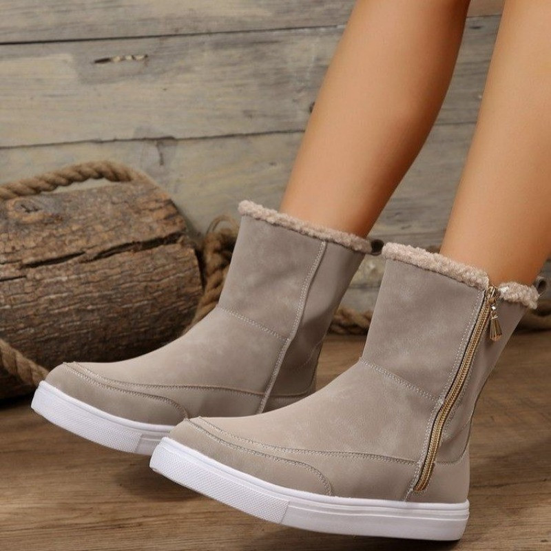 2023. aasta talvekingad naistele, välise lukuga naiste poolsaapad, vabaaja naiste kingad, madala kontsaga naiste saapad