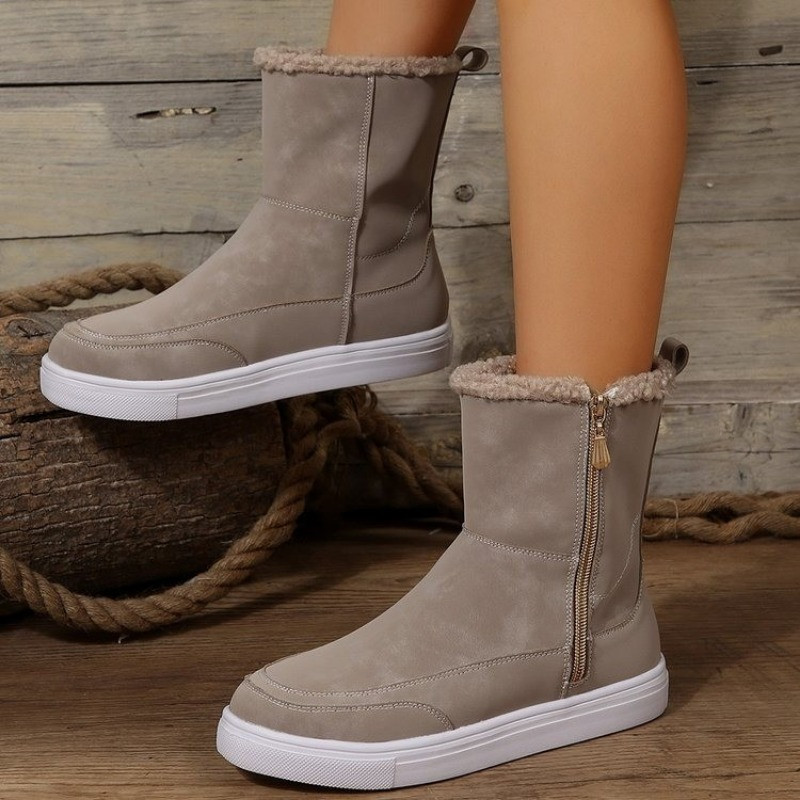 2023. aasta talvekingad naistele, välise lukuga naiste poolsaapad, vabaaja naiste kingad, madala kontsaga naiste saapad