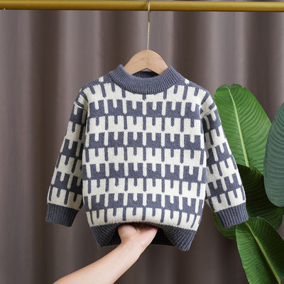 Pulovere pentru băieți Haine de iarnă Fete Copii Moda pentru sugari Copii noi Gât rotund Gros Cald Moale Copii Tricotat Costom